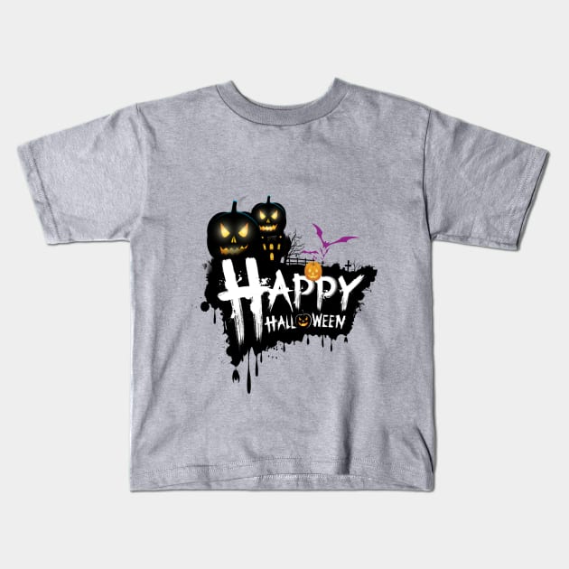 Happy Halloween Kids T-Shirt by SivaSurya